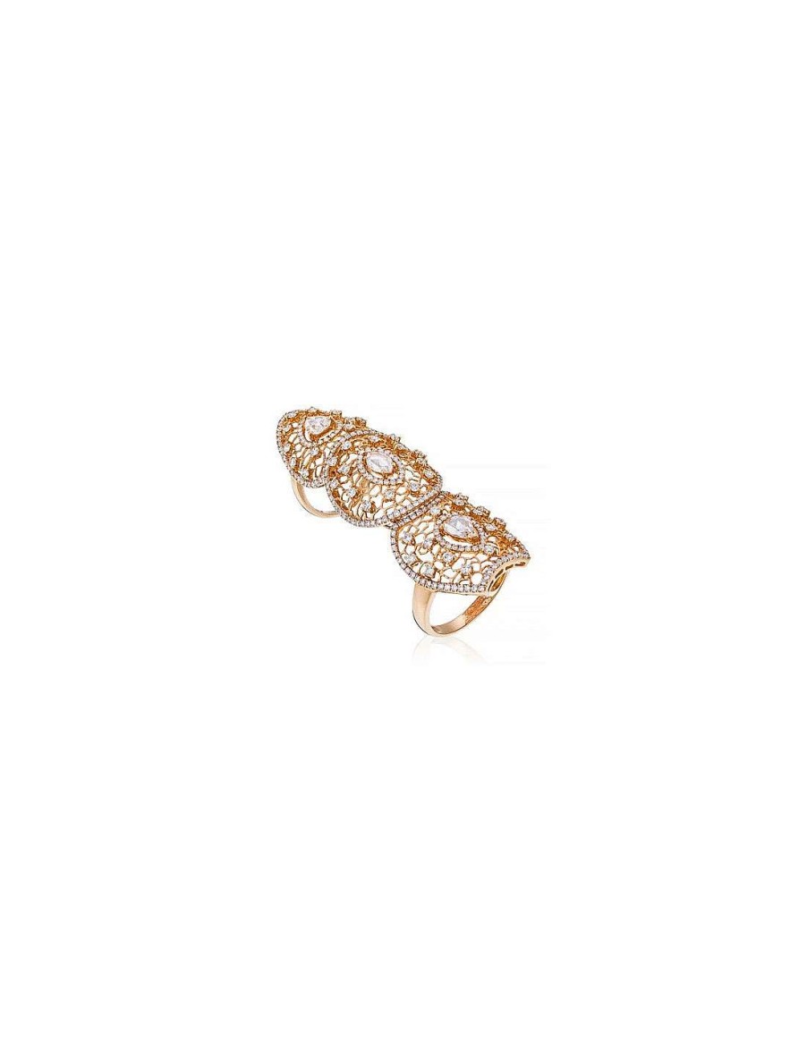 Haute Joaillerie Diamanta | Bague Or Rose 750/1000 Precieuse Armure Diamant  2,75Ct • Chicsbijoux