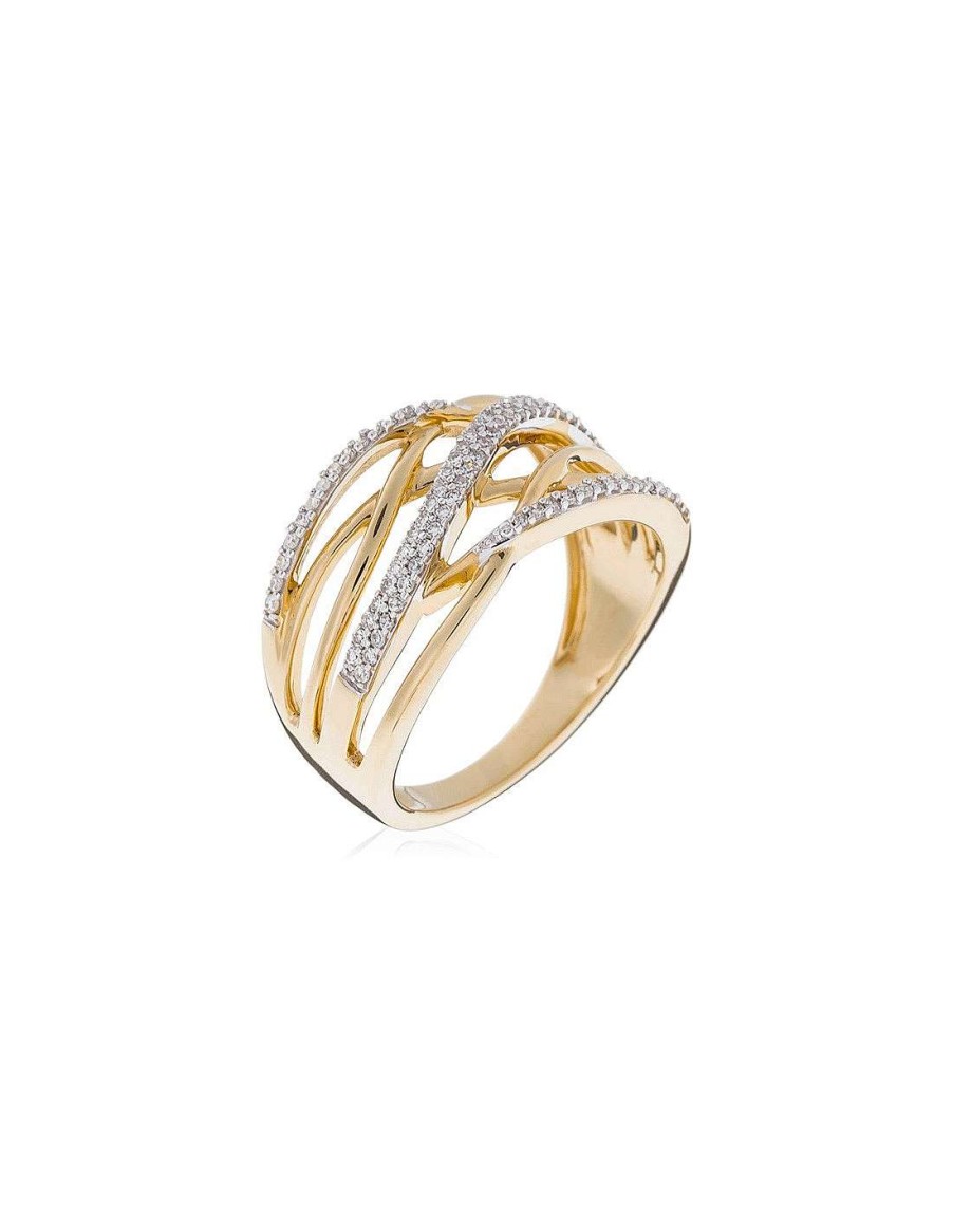 Joaillerie Diamanta  | Bague Or Jaune 375/1000 Entrelacs Magique Diamant 0,26Ct