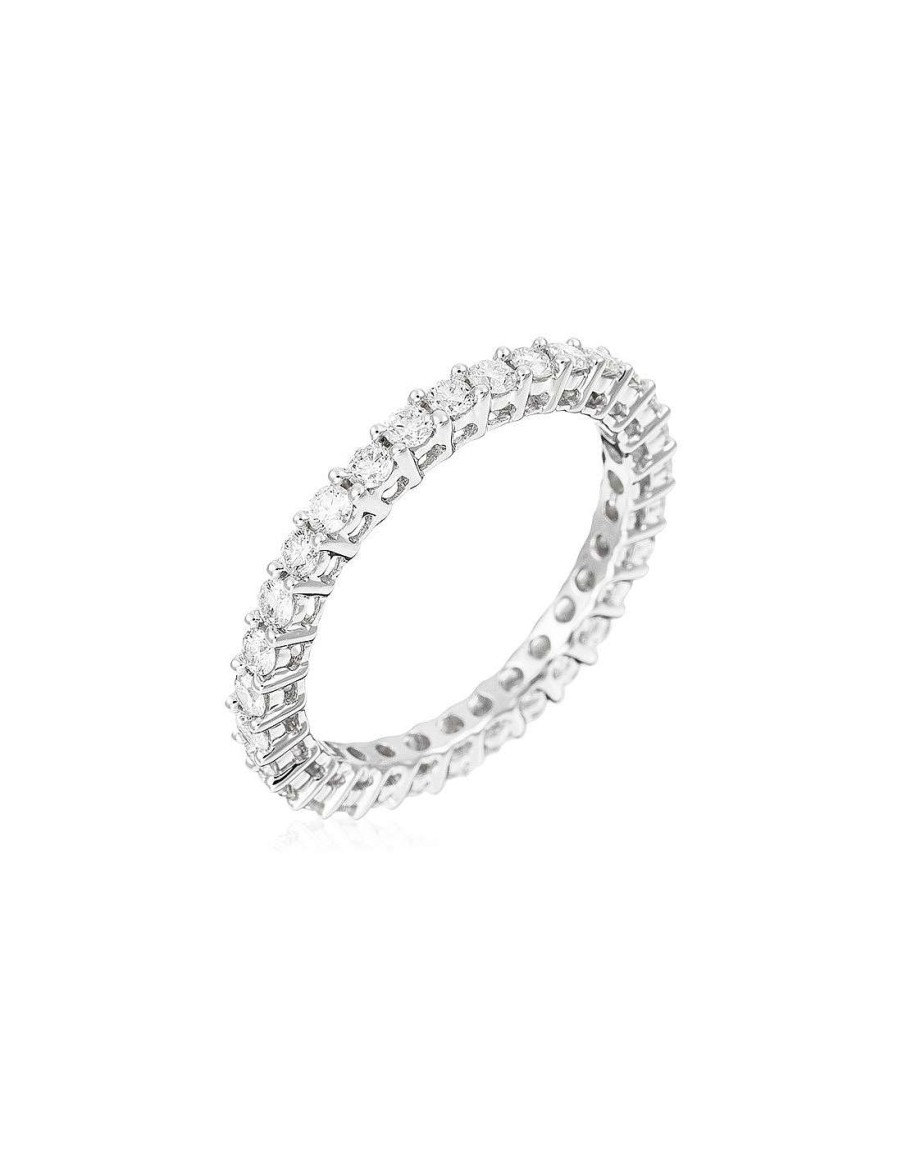 Joaillerie Diamanta  | Bague Or Blanc 375/1000 Mon Tour Complet 0,50 Diamant 0,5Ct